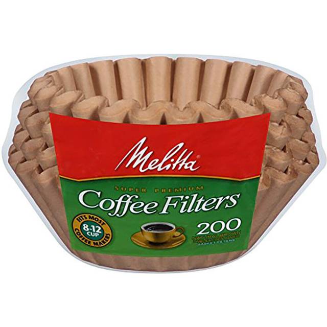 Melitta 8-12 Cup Basket Coffee Filters  Natural Brown  200 Count (Pack of 8)