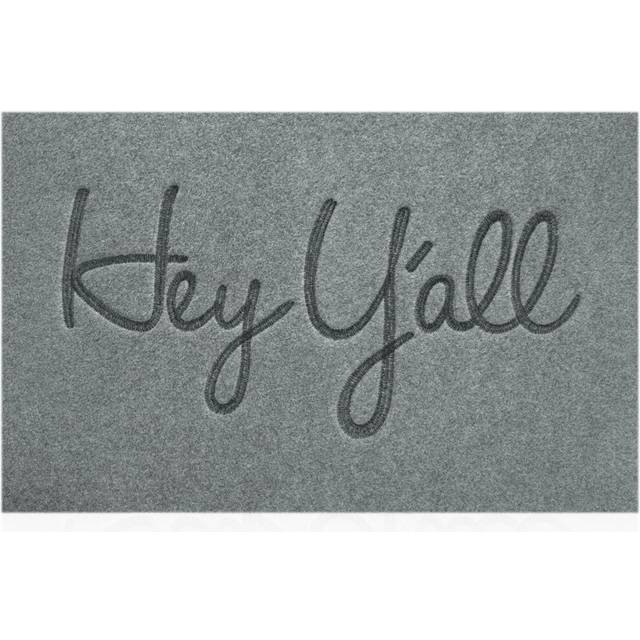 Mats Outdoor Front Door Mat Indoor Entrance with Non Slip Rubber Back Funny Durable Heavy Duty Backing Hey Y'all Doormats Entryway  Light Gray 36 x 24