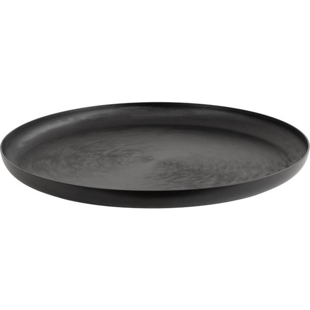 Kate and Laurel Stovring Round Modern Decorative Tray  17 Inch Diameter  Black  Contemporary Serving Tray for Use as Entryway Catch-All or Coffee Tabl