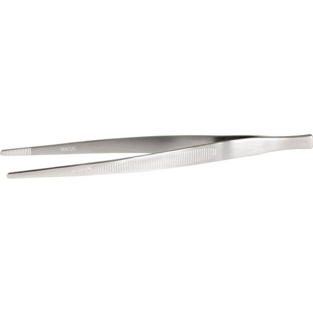 Mercer Culinary 18-8 Stainless Steel Chef Plating Tongs  Straight Tip  6-1/8 Inch