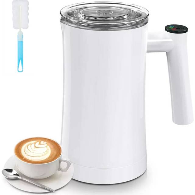 (White, UK) Automatic Milk Frother Electric Cold/Hot Milk Steamer