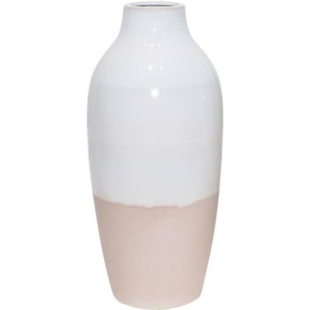 Sagebrook Home 18784-01 19 in. Clay 2-tone Reactive Vase, Ivory & Beige
