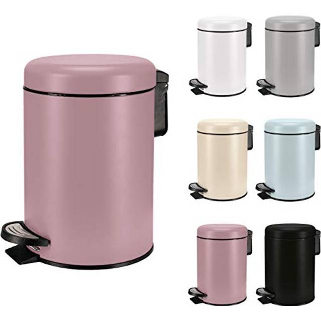 Soft Shade Small Round Pedal Bin 3ltr (Red, 3 Ltr)