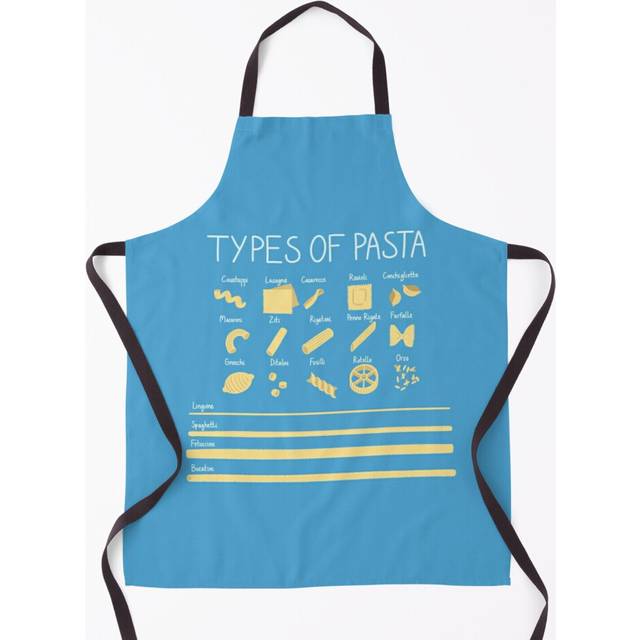 Types of Pasta Diagram (Blue) Grill Aprons for Kitchen BBQ Chef