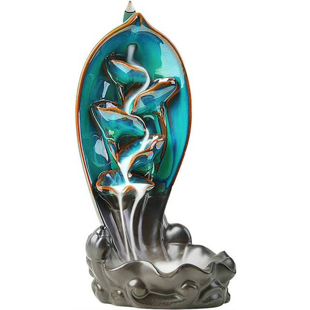 Burner Backflow Incense Holder Ceramic Smoke Incense Burner Censer for Home Office Yoga