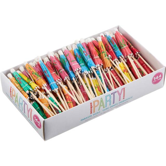 4916 Paper Umbrella Food Picks 144 Pcs, Multi coloured