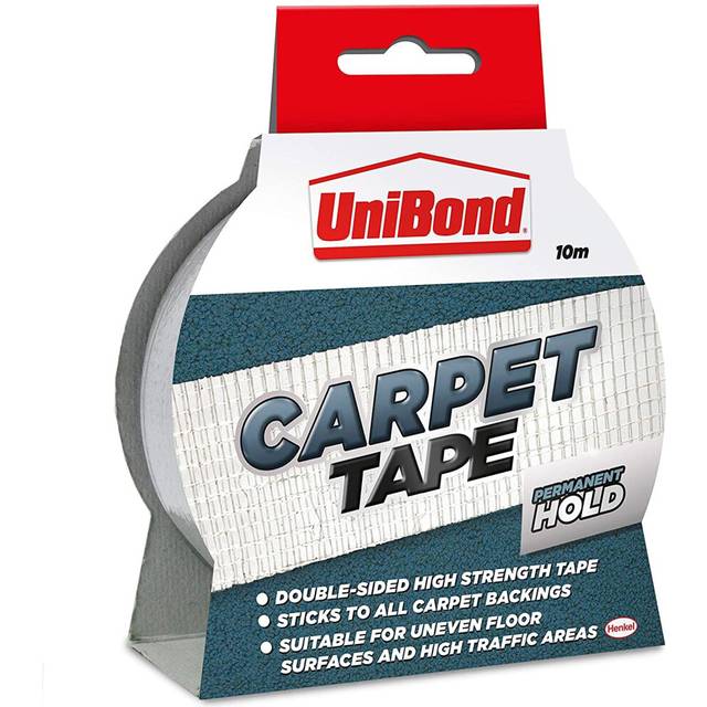 UniBond Permanent Carpet to Floor Tape High Strength Adhesive - 50 mm x 10 m, Clear