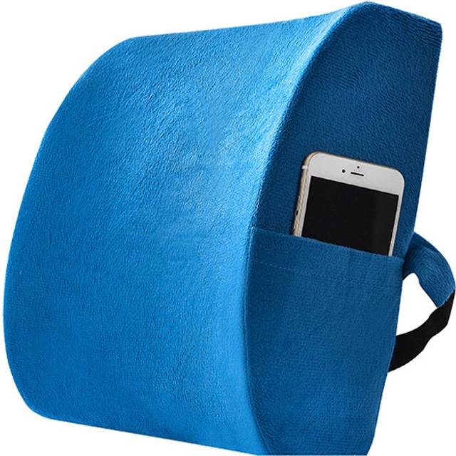 (  Royal Blue) Memory Foam Lumbar Back Support Cushion Waist Pillow Office Home Car Chair Seat