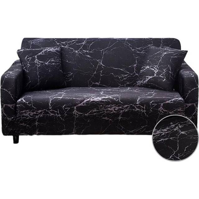 3 Seater Sofa Cover Marble Black Style Elastic Stretchable Slipcover For Furniture Slipcovers