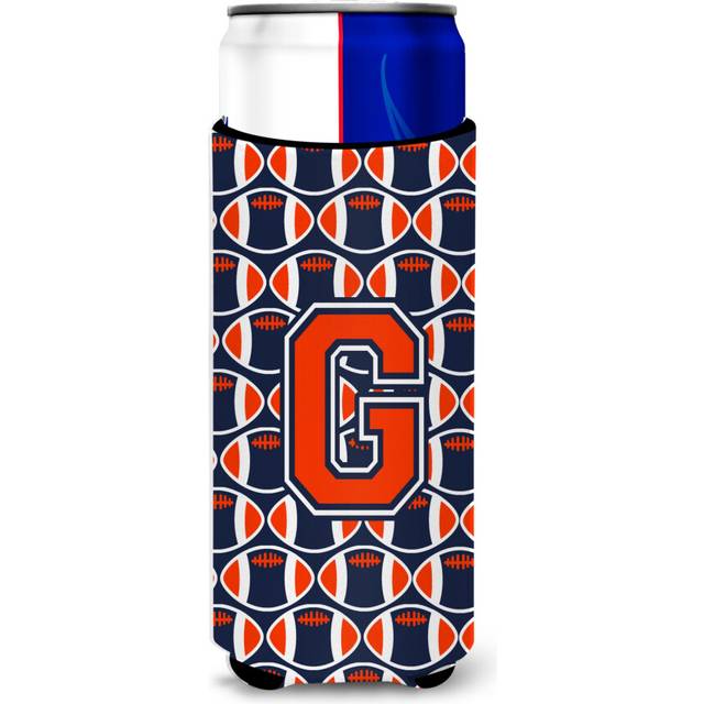 Letter G Football Orange  Blue and white Ultra Beverage Insulators for slim cans CJ1066-GMUK