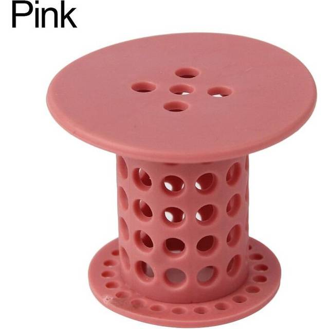 (Pink) Tub Drain TRAP Protector Shower Hair Catcher Bathroom Sink Stopper Rubber