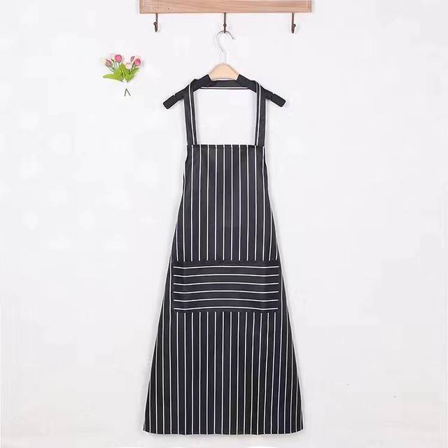 Kitchen Apron Pocket Waiter Chef Cooking Striped Bib Apron