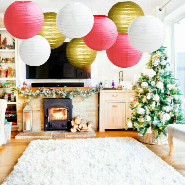 (Xmas Shade 4) 12PCs Mixed Paper Lantern Lanterns Party Parties
