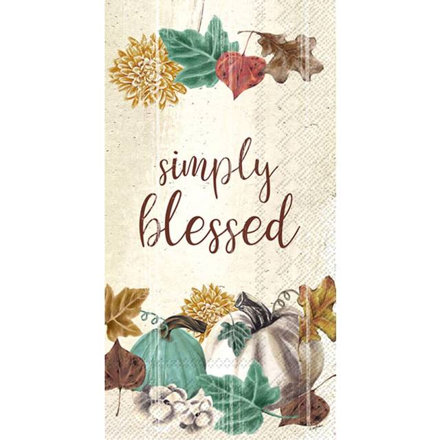 IHR 3-Ply Guest Towel Buffet Paper Napkins  8.5 x 4.5-Inches  Simply Blessed Pumpkins