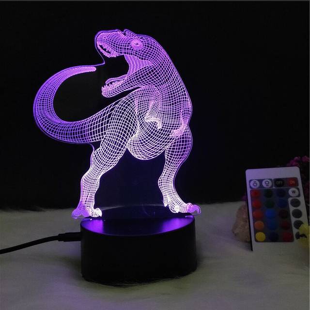 (Style D) 3d Led Night Light Color Changing Touch Switch Dinosaur Shape Lamp Kids Gift