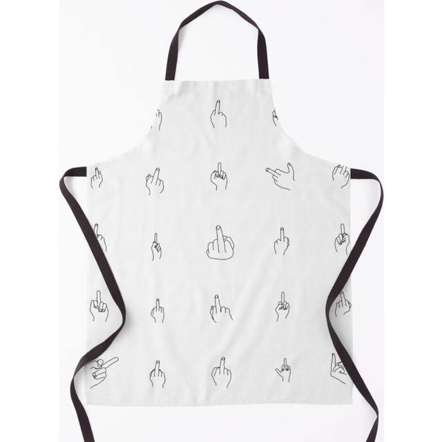 Black Middle Fingers Grill Aprons for Kitchen BBQ Chef