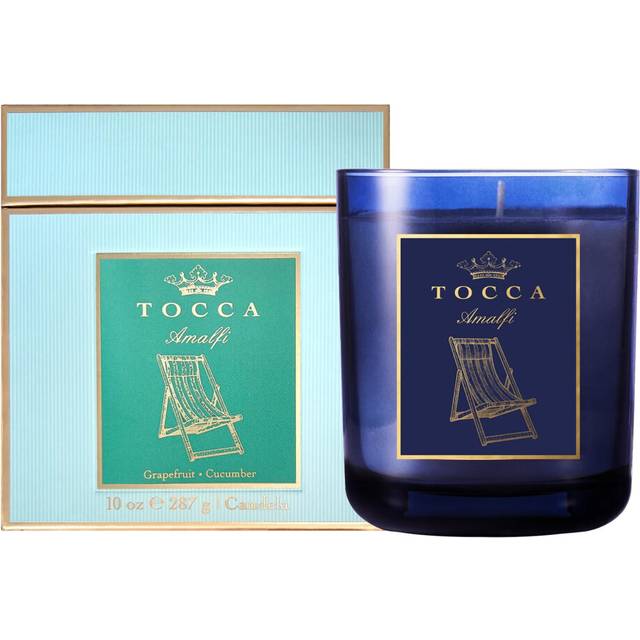 TOCCA Amalfi 10oz Candle - Grapefruit & Cucumber Scented  Hand Poured Soy-Wax Blend with 100% Cotton Wick  60 Hour Burn Time