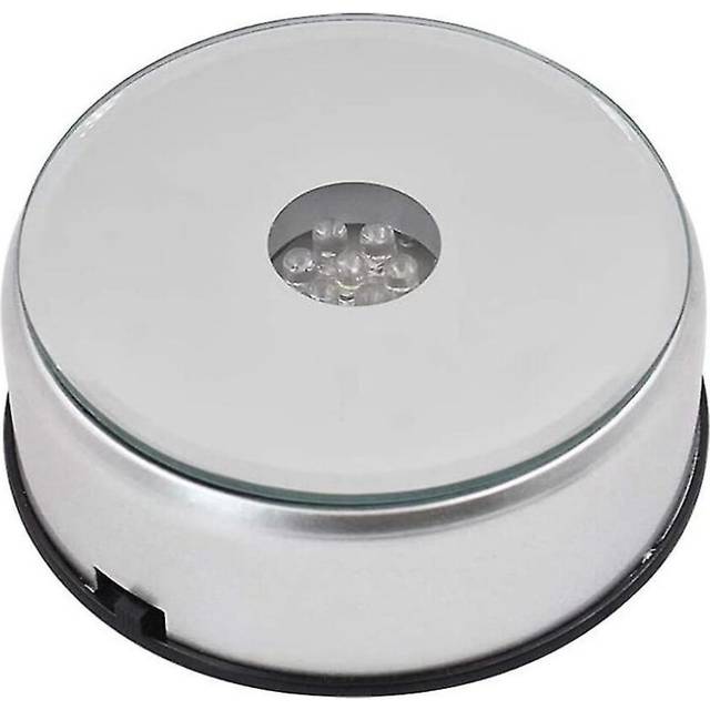 Display Turntable Base for Crystals Glass Art,LED Colored Rotating Crystal Display Base Stand with USB Cable