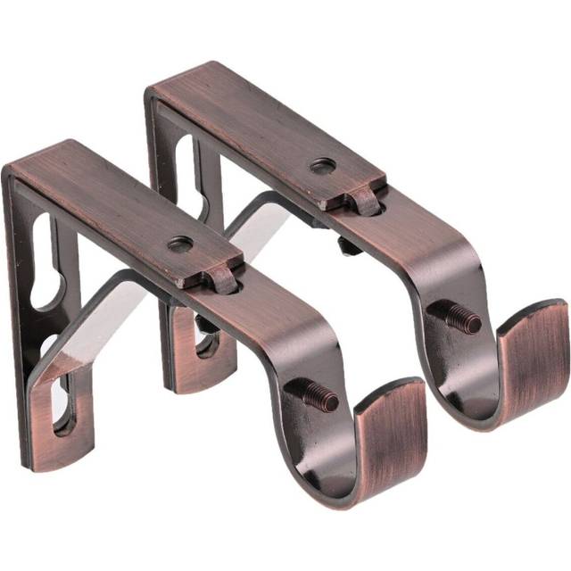 (Metal Finish (Pack of 2), Antique Copper(Extendable Bracket)) Lister Cartwright 19mm Curtain Pole Ends Brackets Pack of 1, 2, 3 Adjustable Screws