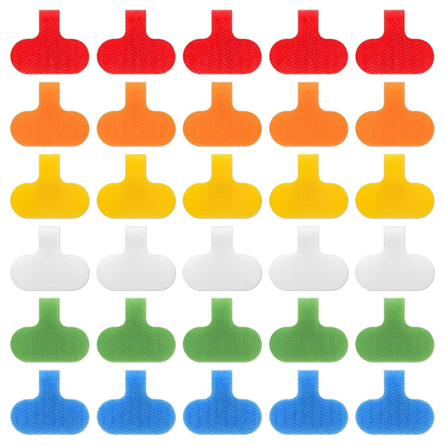 30 PCS Cable Labels Cord Labels Multi-Color Write On Wire Labels Tags