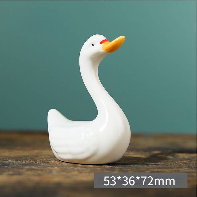 (Goose) Ceramics Pens Stand Holder Animal Kawaii Goose Cat Panda Chinese Writing