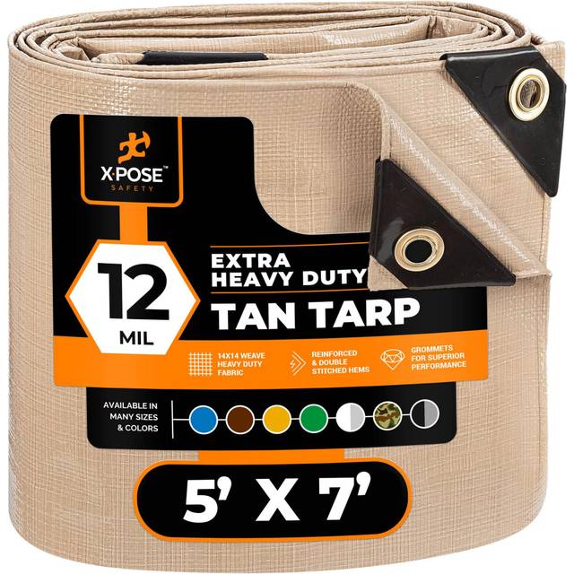 Heavy Duty White Poly Tarp 10' X 12' (2-Pack) - Multipurpose Protective Cover - Durable  Waterproof  Weather Proof  Rip and Tear Resistant - Extra Thi