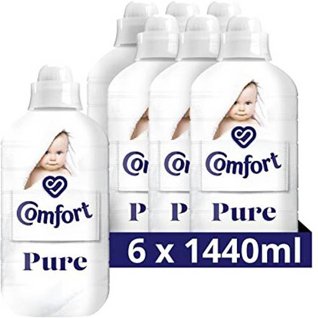 Comfort Pure Fabric Conditioner pack of 6(288 washes total) dermatologically tested gentle next to sensitive skin 48 Wash 1.56 l
