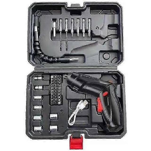 (As show, One size) 3.6v Mini Electric Screwdriver Set Rechargeable Lithium Battery Usb Cordless Drill Diy Multifunctional Household Tools