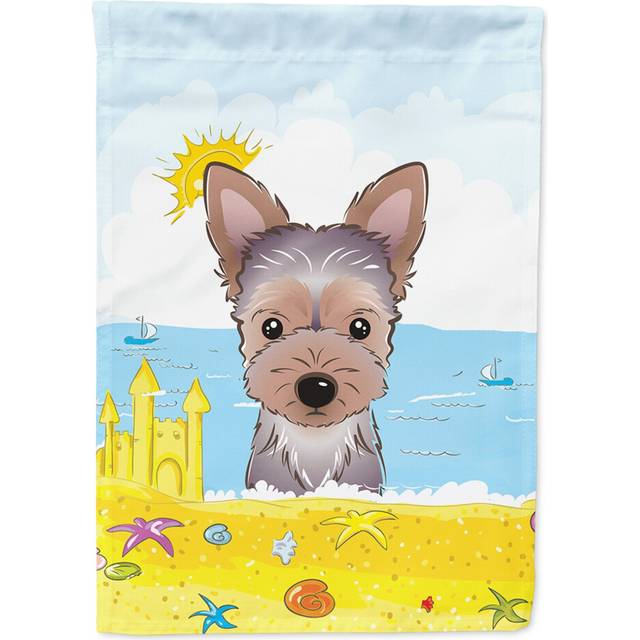 Caroline's Treasures BB2100CHF Yorkie Puppy Summer Beach Flag Canvas House  Large  Multicolor