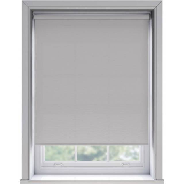 No Drill Light Grey Thermal Blackout Roller Blind 170cm Drop - 50cm