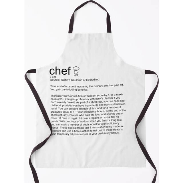 D&D Chef's Feat Grill Aprons for Kitchen BBQ Chef