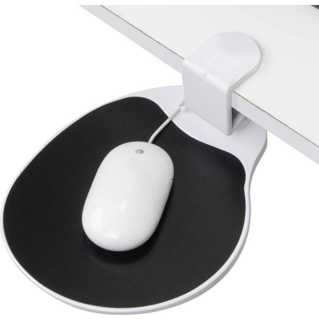 "EHO Clamp on Mouse Platform  Clip on Pad Rotating 360 Degree  Ergonomic Mouse Tray Attachment  Mouse Pad  Slide Out Tray  Suitable for 1.5"""""