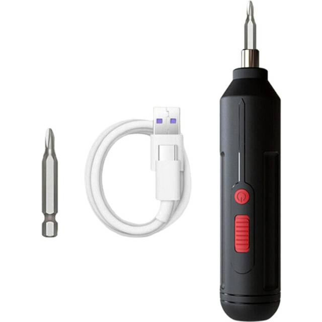 (A, One size) Mini Rechargeable Cordless Electric Screwdriver Drill Bits Set Power Tools Kit