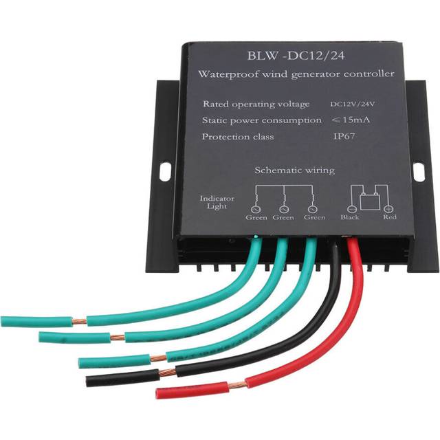 100W-800W DC 12V/24V Wind Turbine Generator Waterproof Battery Charge Controller Regulator