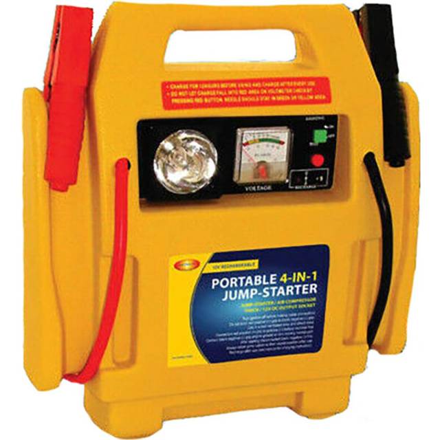 12v Heavy Duty Portable Car Battery Jump Start Power Starter Booster Rescue Pack Practical Yellow Safety All Vehicles Supply Handy Tool Long Cables