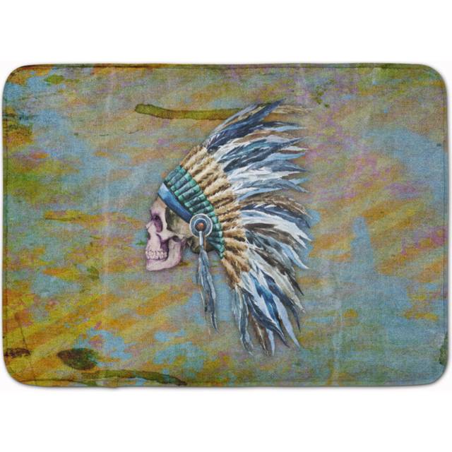 Caroline's Treasures Day of the Dead Indian Chief Skull Floor Mat  19 x 27  Multicolor
