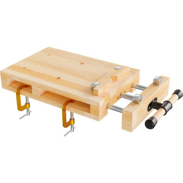 XPOtool Portable Workbench & Vice, Mobile Mini-bench, Made of Beech Wood for Clamping & Planing
