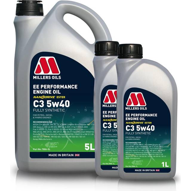 5w40 Fully Synthetic Engine Oil Millers EE Performance 5w 40 C3 7L