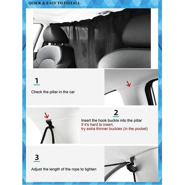 2X Car Divider Curtain Sun Shade Car Side Window Curtain Travel Nap Night Car Camping Separation Privacy Curtain