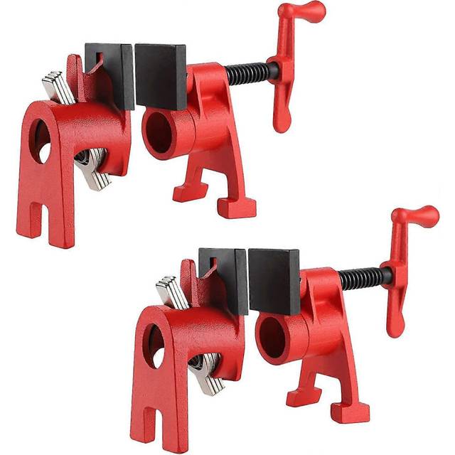 (As show, One size) 2 Pieces 3/4&quot; Tube Clamp Pipe Clamp, Woodworking Workbench Quick Clamp Woodworking Vise, Wood Clamp Woodworking Pipe Clamp 26