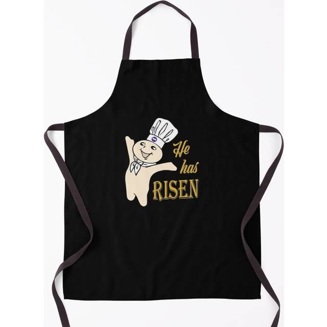 He Has Risen Doughboy Pillsbury Yellow Grill Aprons for Kitchen BBQ Chef