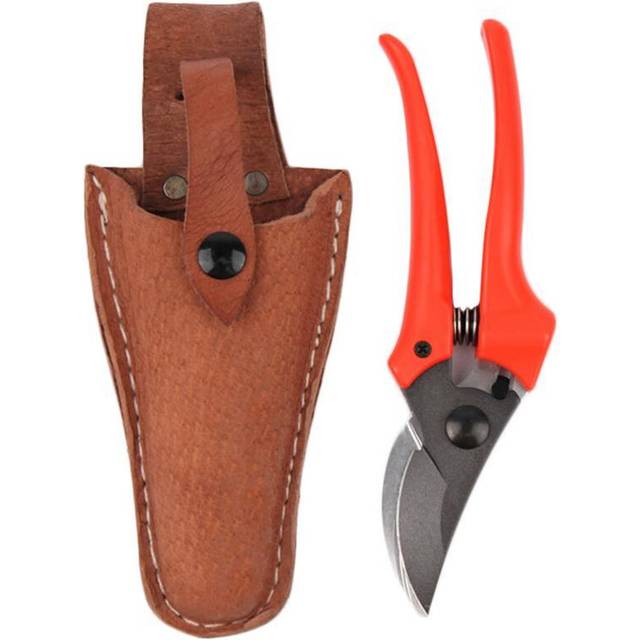 Gardening Scissors Bag Cowhide Pruner Storage Bag Practical Home Supplies With Buckle Electrician Pruning Gardening Pouch