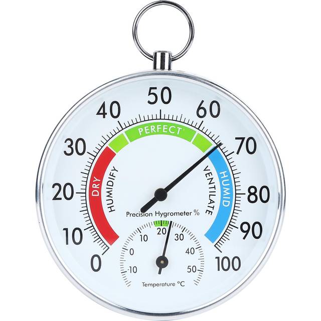 Indoor Thermometer Hygrometer Wall Hanging Temperature Humidity Meter for Home Warehouse Office white