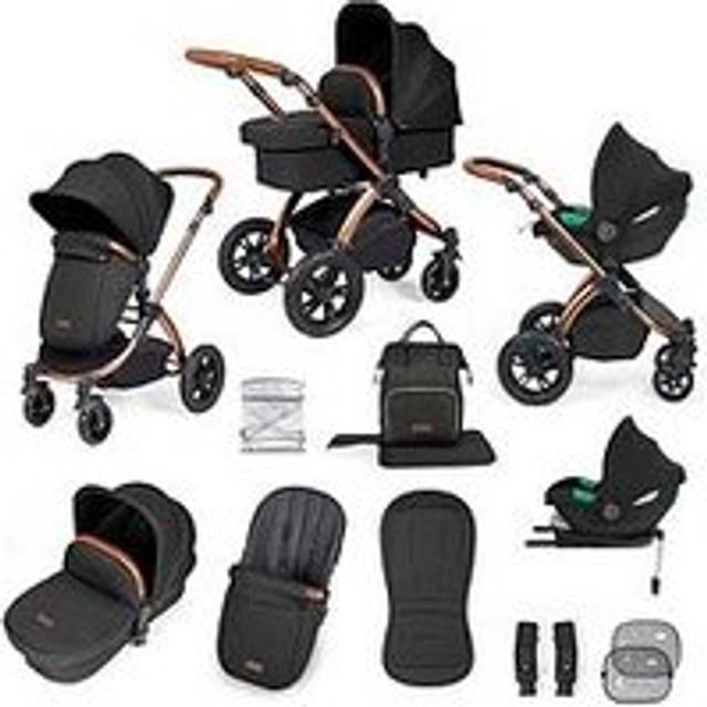 Ickle Bubba Stomp Luxe All-in-One Cirrus i-Size Travel System with Isofix Base - Bronze & Midnight & Black