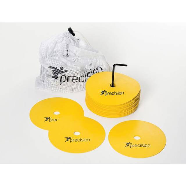 20 PACK 15cm YELLOW Flat Rubber Pitch Marker Discs - Ultra Slim Outdoor Sports