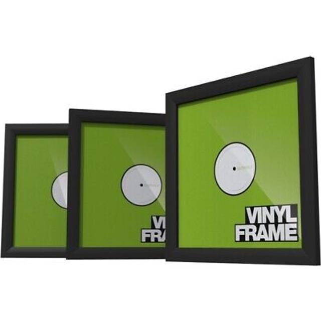 Glorious Svart vinylram set – 3 x vinylskydd ram för 12 tums plattor, enkel montering och byte, justerbar hållare, svart, AMS-VINYL-FRAME-SET-BLK