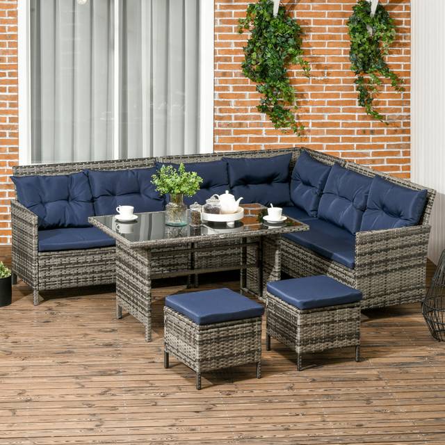Anacoglu 6 - Person Seating Group with Cushions - Grey (6)