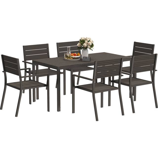 Rectangular 6 - Person 160cm Long Dining Set - Brown (6)