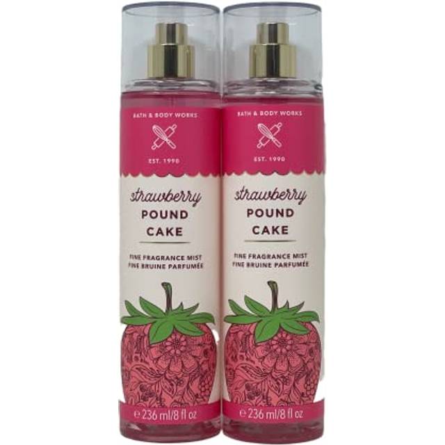 Bath & Body Works - 2 pack - STRAWBERRY POUND CAKE - Fine Fragrance Mist Full Size (Packaging Design Varies)