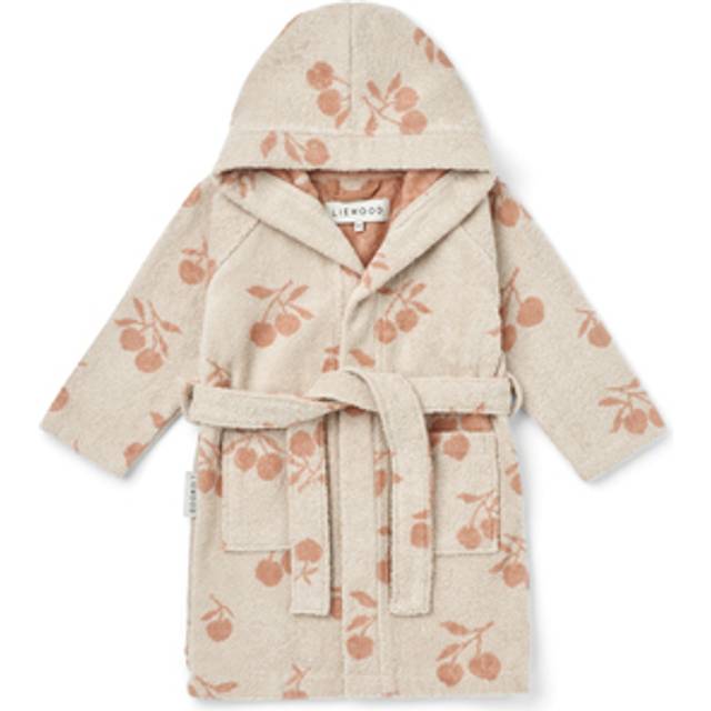 Lilana Yarn Dyed Bathrobe - Peach / Sea Shell